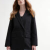 Двобортний подовжений піджак чорний | 79801 Двобортний подовжений піджак чорний | 79801