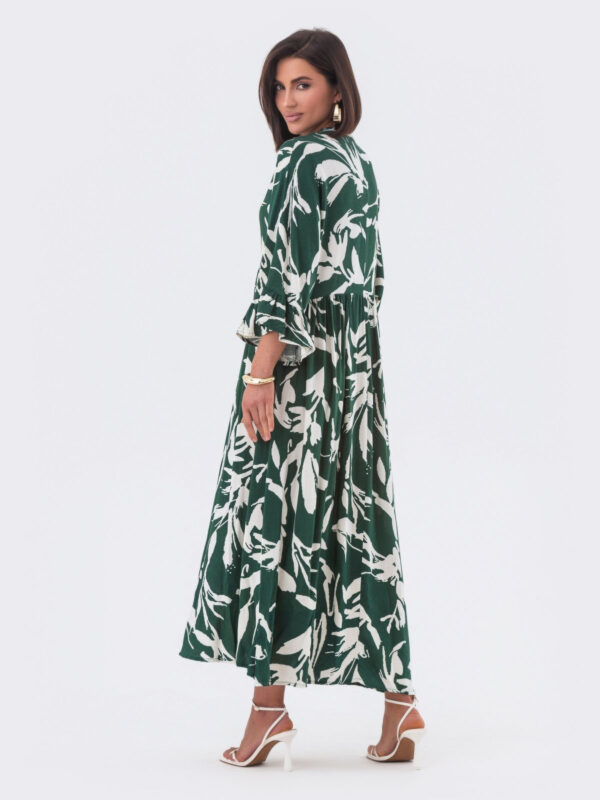 Принтована зелена сукня вільного крою | 80412