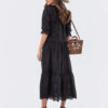 Літня сукня з прошви чорна вільного крою | 80240 Літня сукня з прошви чорна вільного крою | 80240