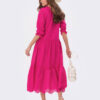 Літня сукня з прошви фуксія вільного крою | 80056 Літня сукня з прошви фуксія вільного крою | 80056