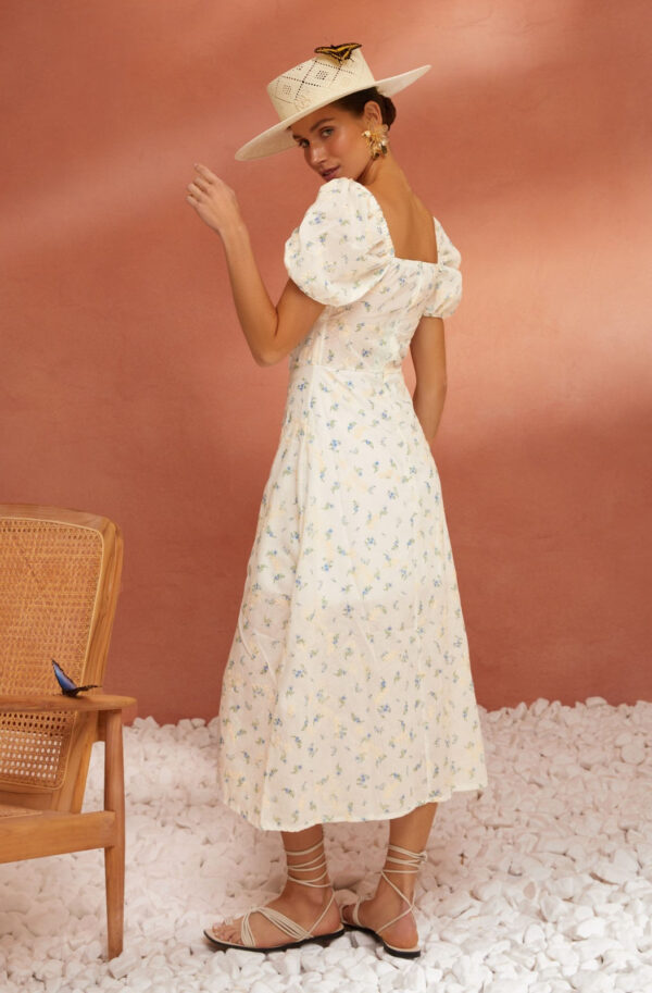 Літня принтована сукня з бавовни біла | 81119