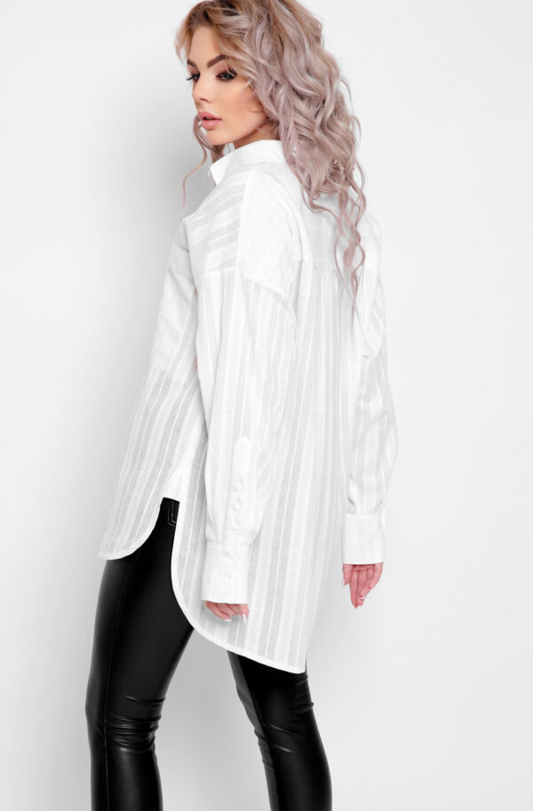 Біла подовжена сорочка на ґудзиках | 80711