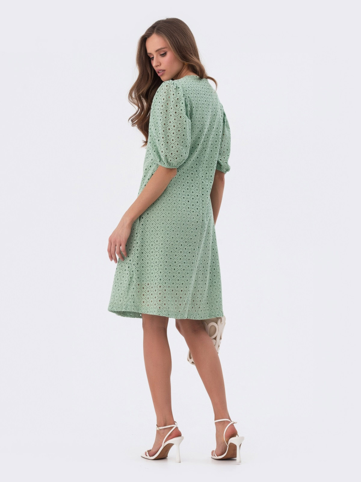 Прогулянкова сукня з прошви фісташкова | 81095