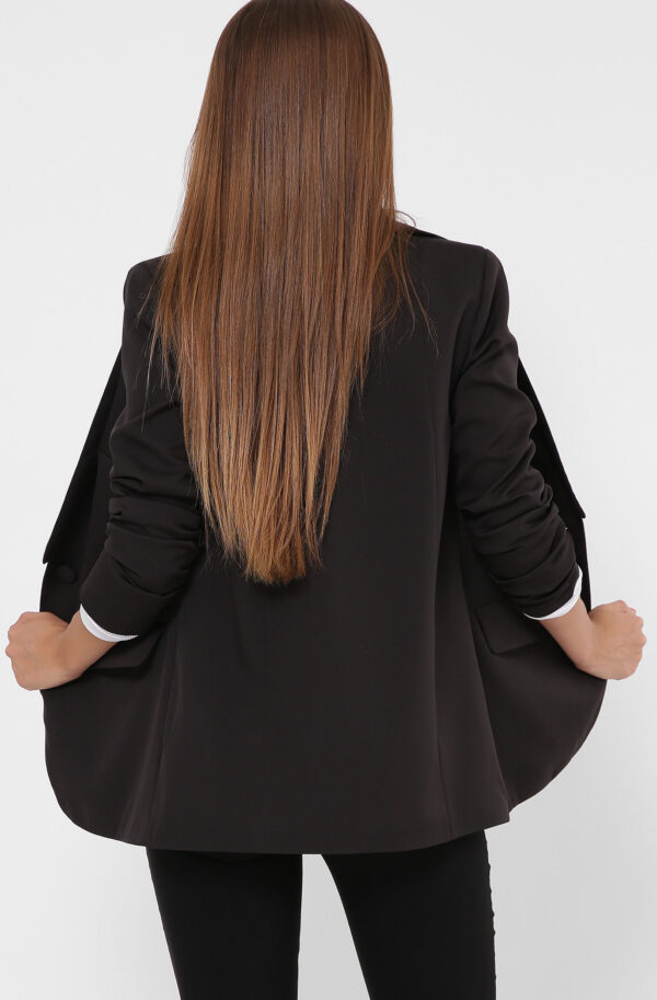 Однобортний піджак чорний на один ґудзик | 79836