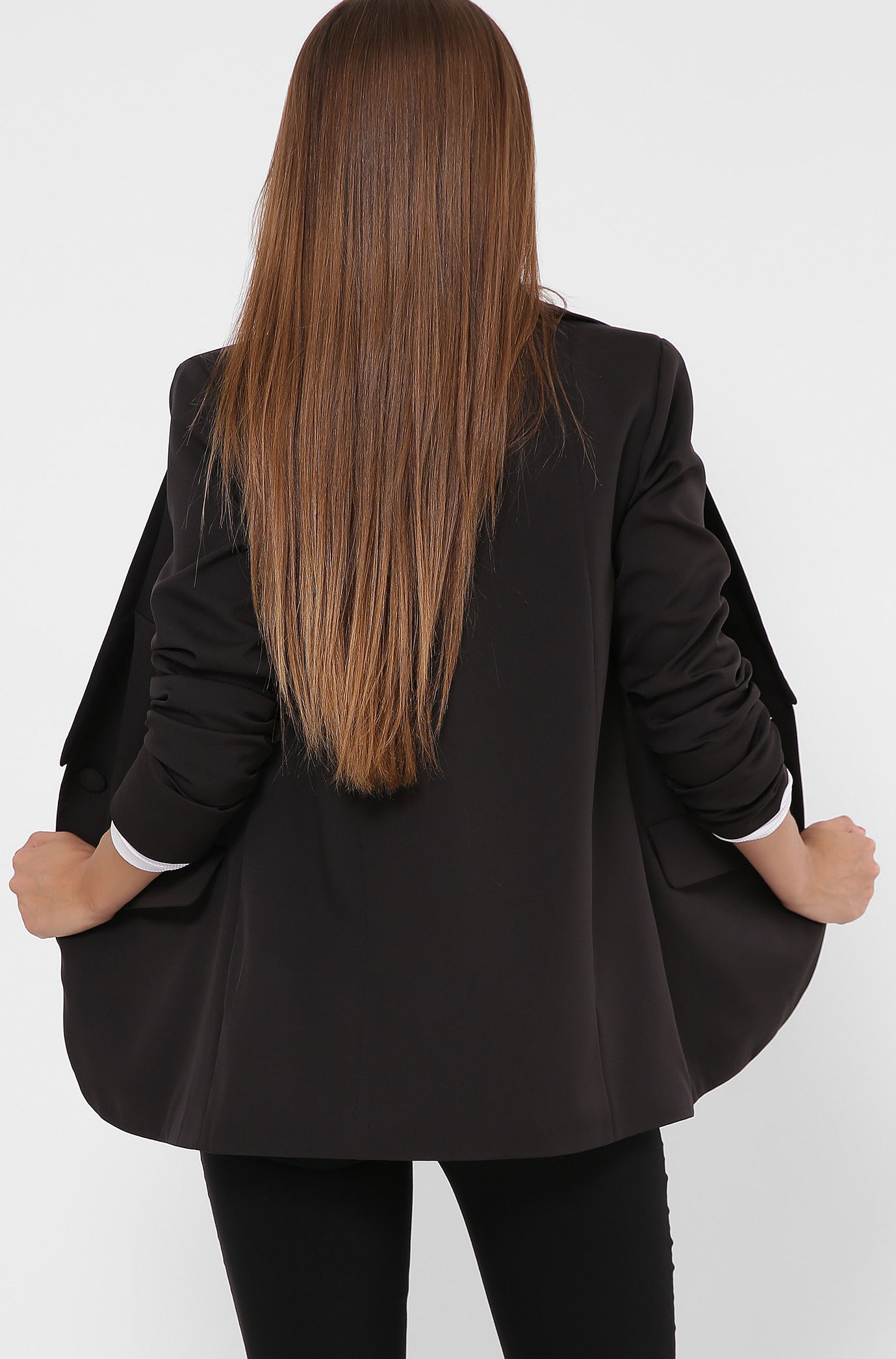 Однобортний піджак чорний на один ґудзик | 79836 Однобортний піджак чорний на один ґудзик | 79836