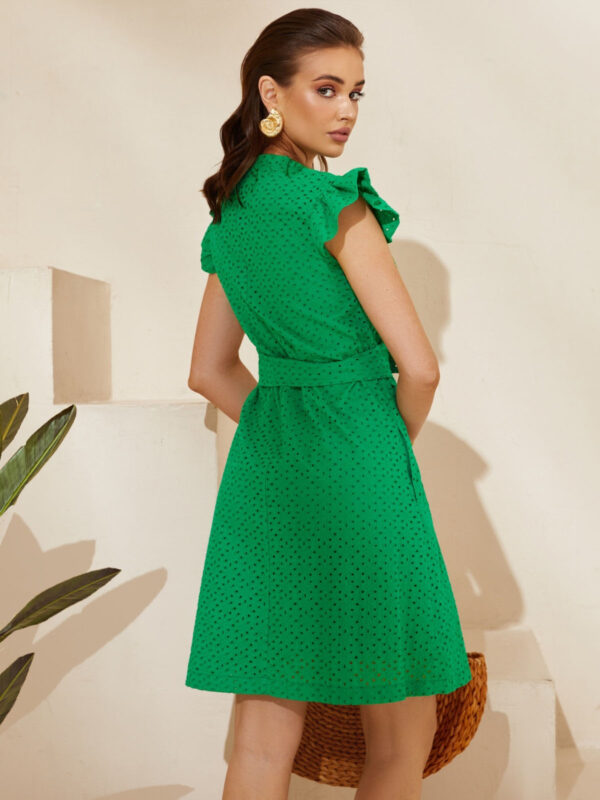 Зелена сукня із прошви середньої довжини | 80657