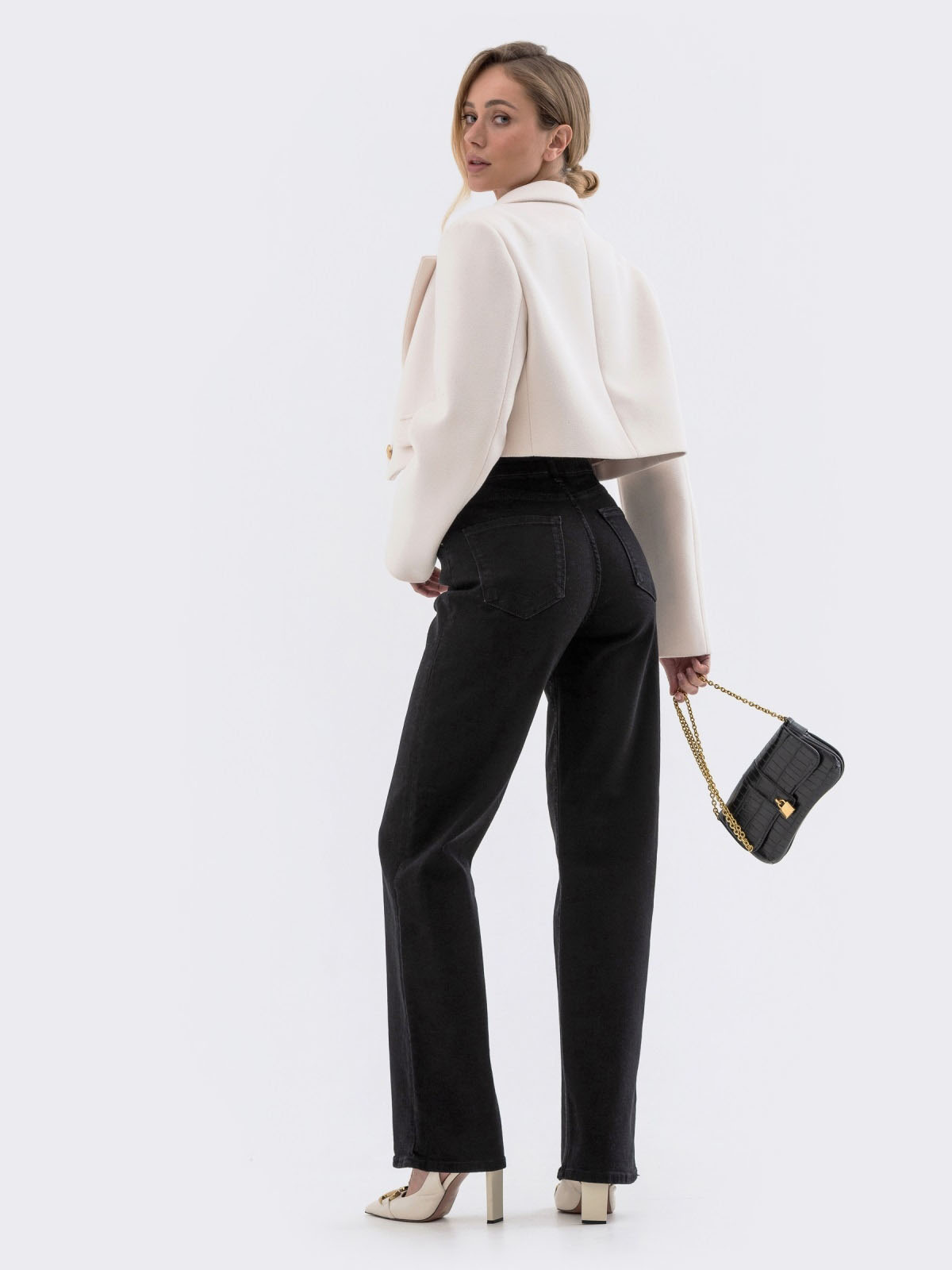 Жіночі джинси прямого крою чорні | 79937 Жіночі джинси прямого крою чорні | 79937