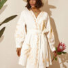 Сукня-кімоно біла з вишивкою Колоски | 80036