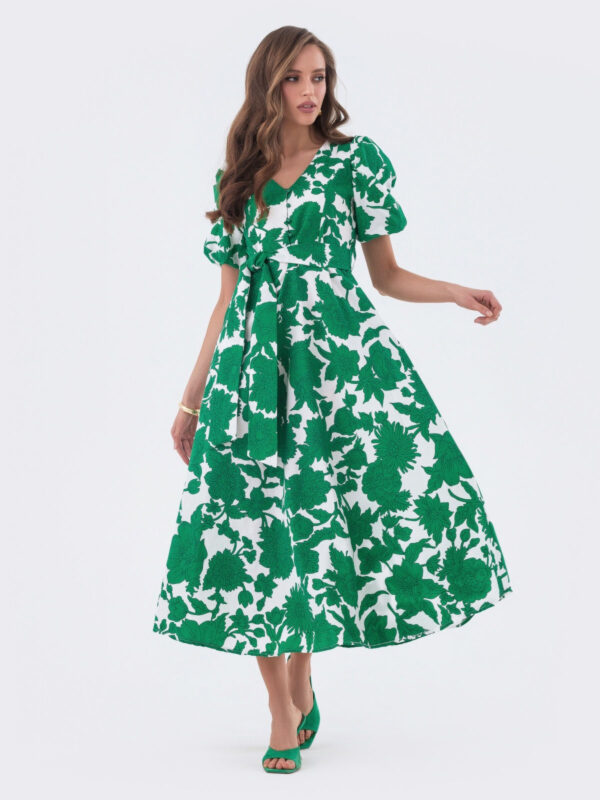 Літня сукня в зелений квітковий принт | 80554