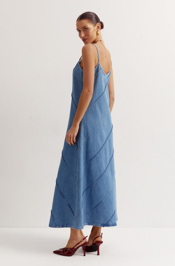 Джинсовий сарафан блакитний максі довжини | 80082