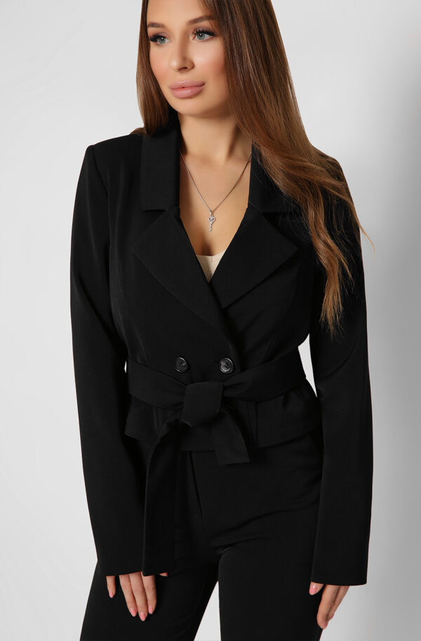 Жіночий короткий піджак чорний | 79839