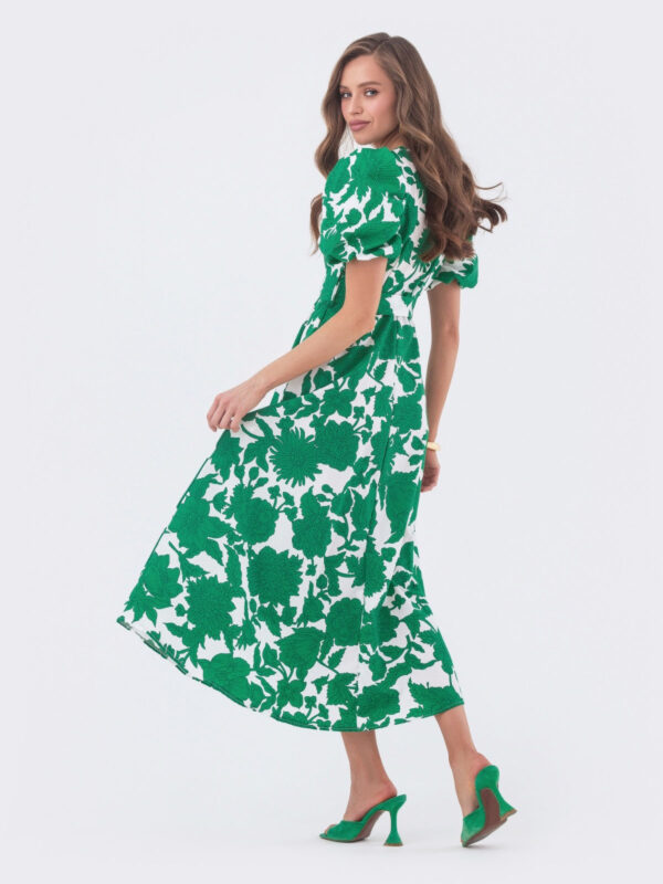 Літня сукня в зелений квітковий принт | 80554