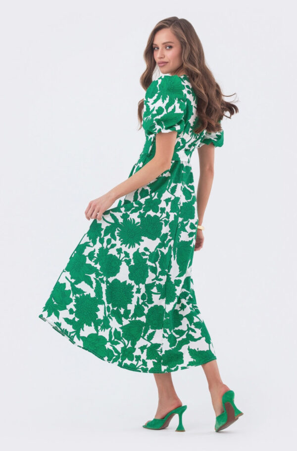 Літня сукня в зелений квітковий принт | 80554