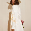 Сукня-кімоно біла з вишивкою Колоски | 80036