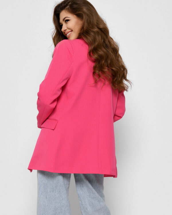 Подовжений жіночий піджак яскраво-рожевий | 79817