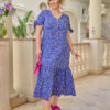 Літня сукня синя в квітковий принт Plus Size | 81890 Літня сукня синя в квітковий принт Plus Size | 81890