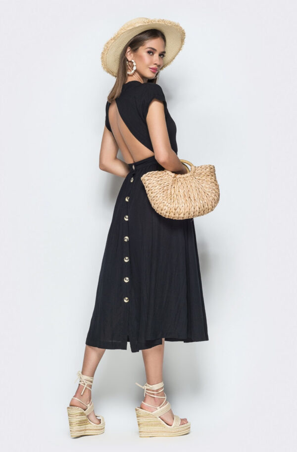 Плаття з відкритою спинкою чорне | 81213