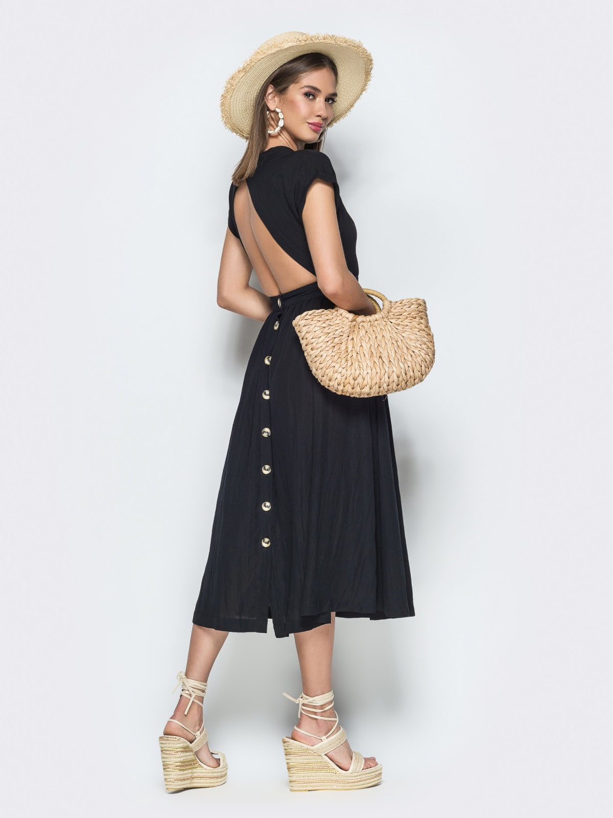 Плаття з відкритою спинкою чорне | 81213 Плаття з відкритою спинкою чорне | 81213