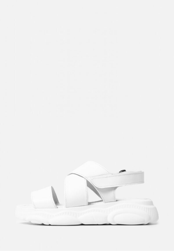 Шкіряні босоніжки білі у спортивному стилі | 81752