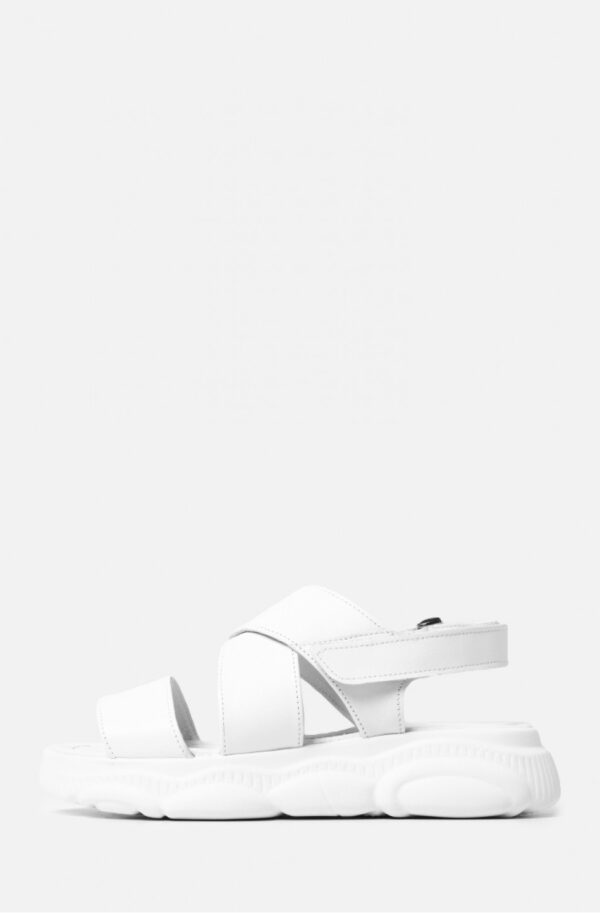 Шкіряні босоніжки білі у спортивному стилі | 81752