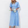 Літня сукня на запах із мусліну блакитна | 82283