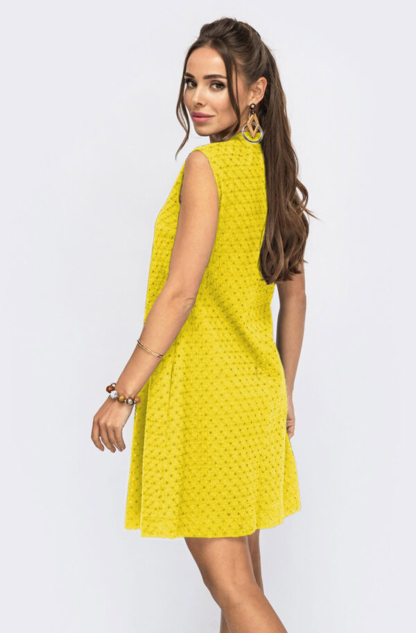 Жовте плаття-трапеція із прошви | 81270