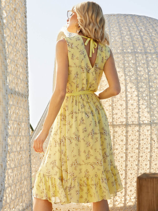 Шифонова сукня жовта у квітковий принт | 81289