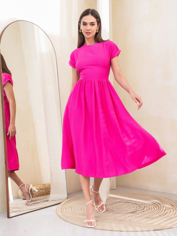 Плаття з відкритою спинкою рожеве | 81205
