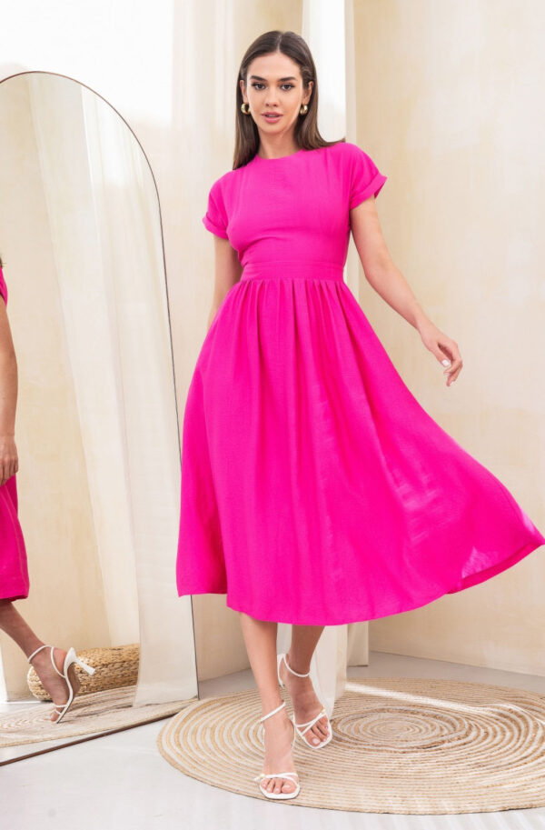 Плаття з відкритою спинкою рожеве | 81205