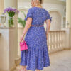 Літня сукня синя в квітковий принт Plus Size | 81890 Літня сукня синя в квітковий принт Plus Size | 81890