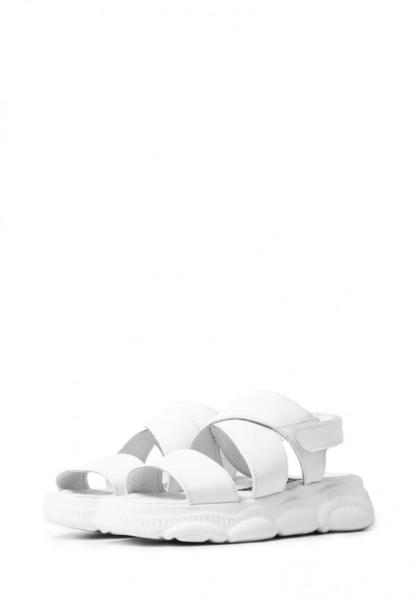 Шкіряні босоніжки білі у спортивному стилі | 81752