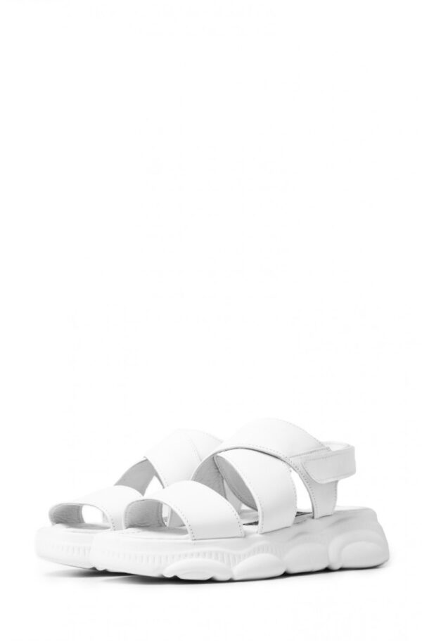 Шкіряні босоніжки білі у спортивному стилі | 81752