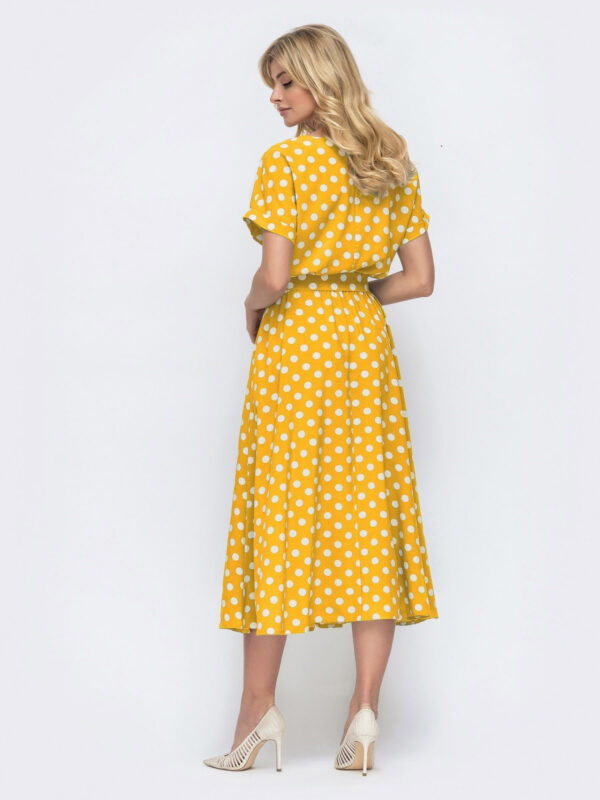 Літнє повсякденне плаття жовте в горох | 81310