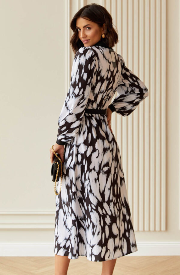 Сукня А-силуету в чорно-білий принт | 82164
