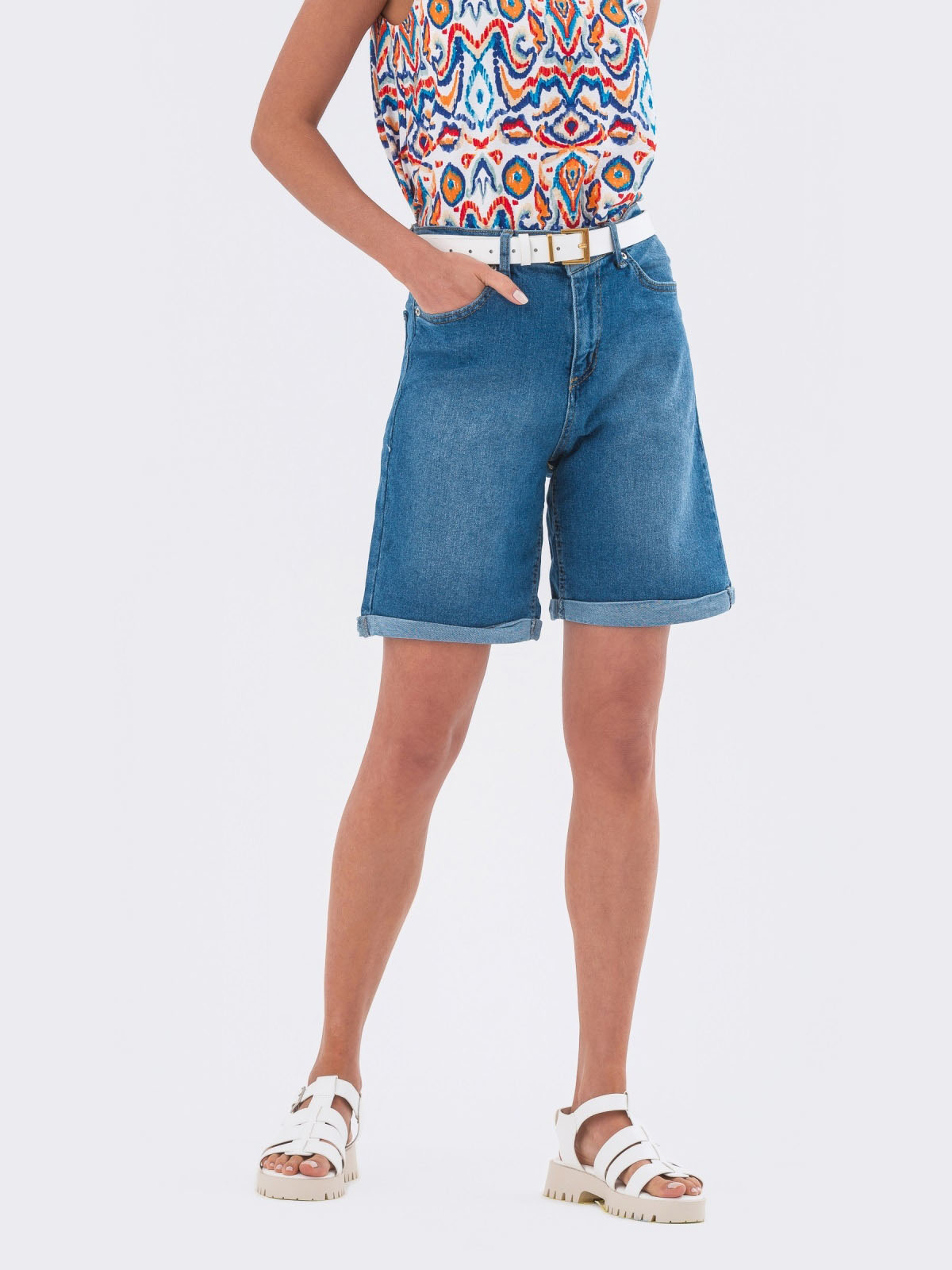 Жіночі джинсові шорти бермуди сині | 82254 Жіночі джинсові шорти бермуди сині | 82254