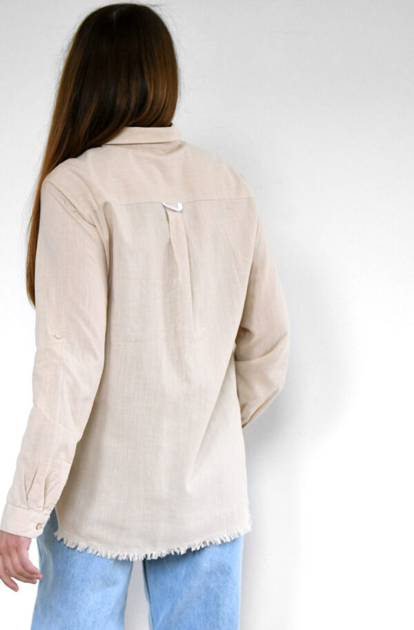 Жіноча бавовняна сорочка бежева | 81414
