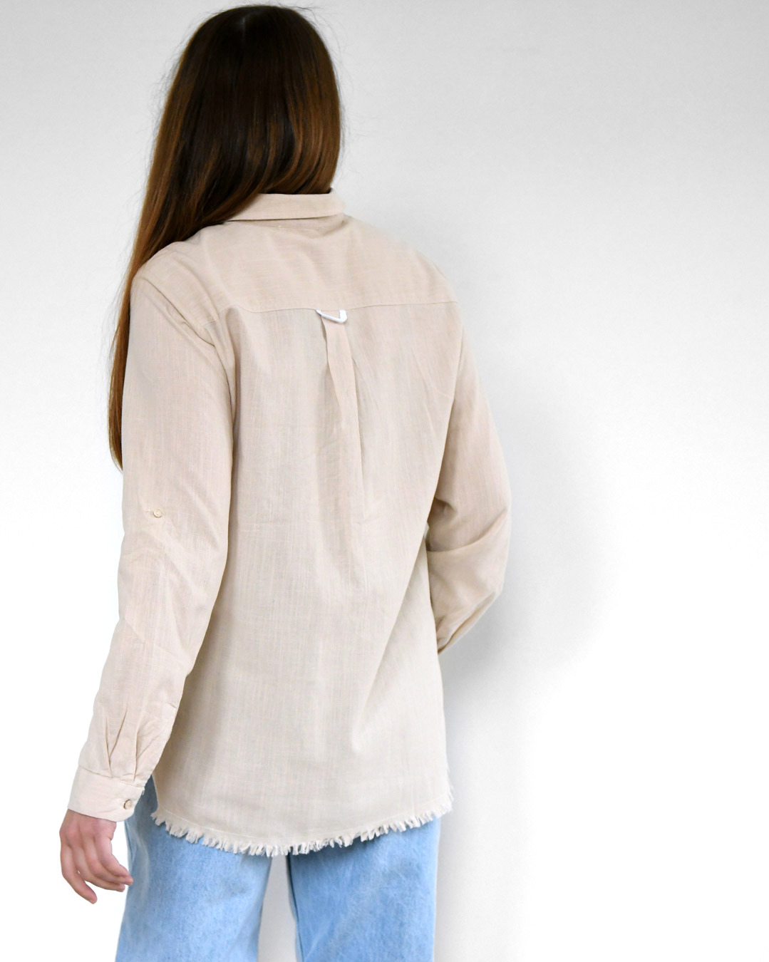 Жіноча бавовняна сорочка бежева | 81414 Жіноча бавовняна сорочка бежева | 81414