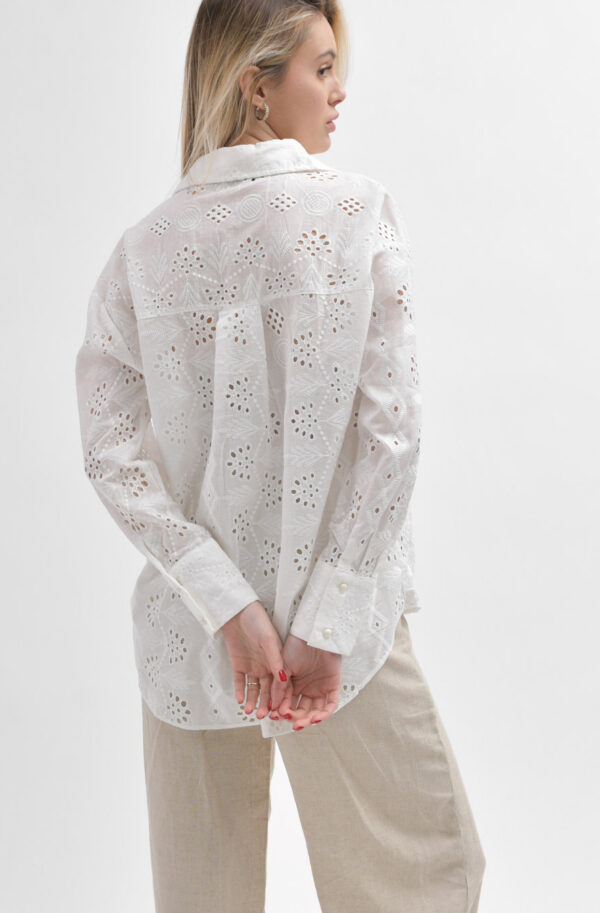 Літня біла сорочка з прошви | 81355