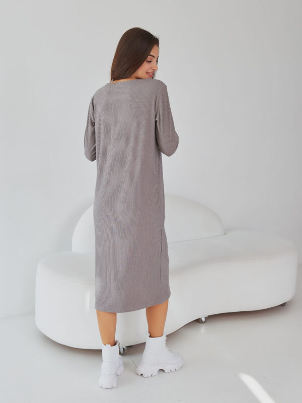 Трикотажна сукня сіра міді довжини | 82215
