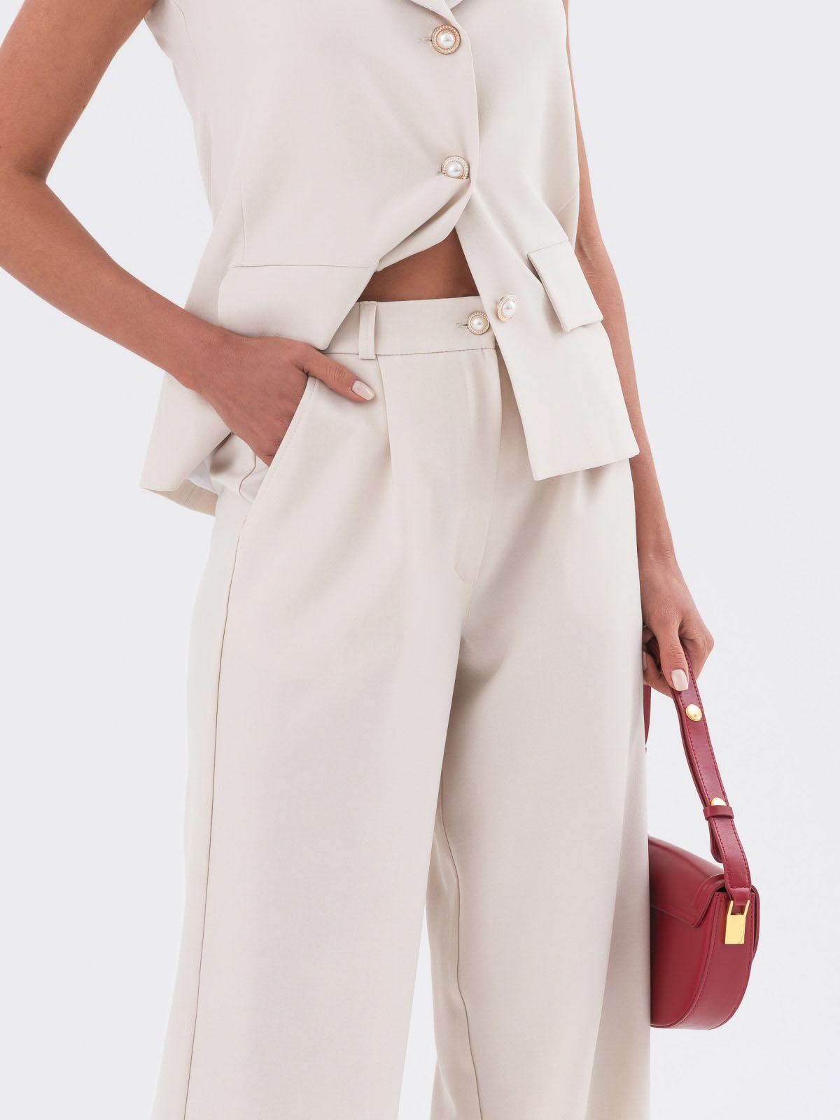 Костюм-двійка світло-бежевий штани+жилет | 82231 Костюм-двійка світло-бежевий штани+жилет | 82231