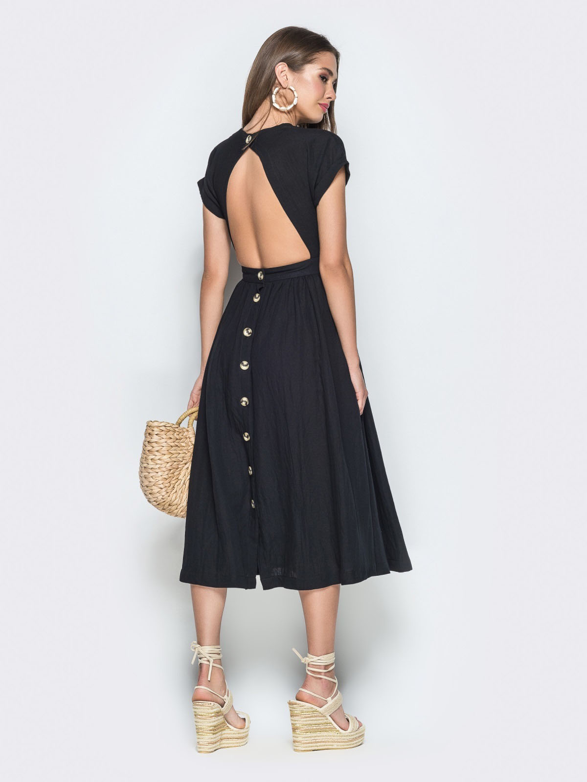 Плаття з відкритою спинкою чорне | 81213 Плаття з відкритою спинкою чорне | 81213