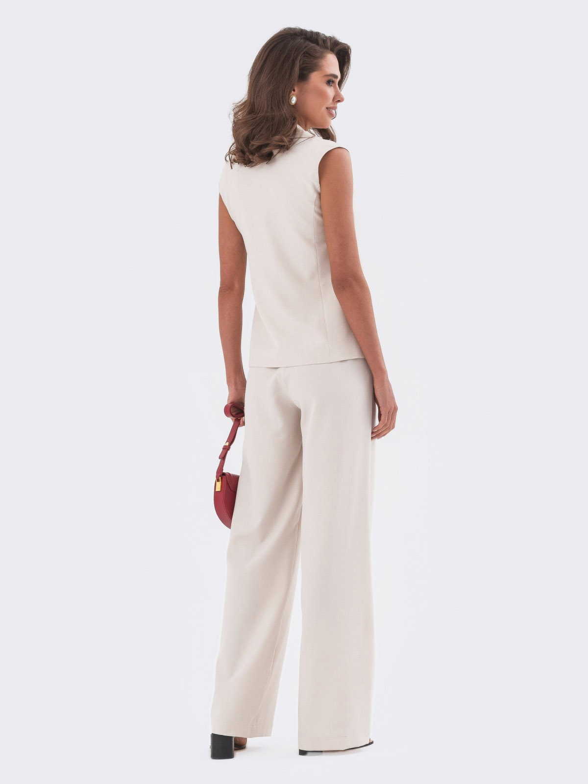 Костюм-двійка світло-бежевий штани+жилет | 82231 Костюм-двійка світло-бежевий штани+жилет | 82231