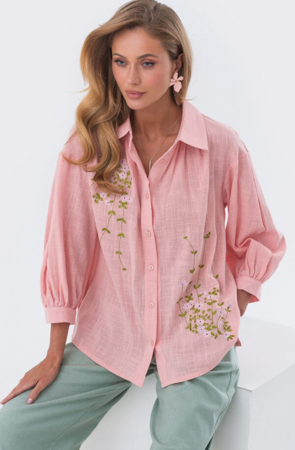 Елегантна блуза рожева з вишивкою | 82422