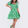 Літнє бавовняне плаття зелене в принт | 83235