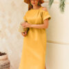 Літнє плаття жовте з відкритим плечем | 83256 Літнє плаття жовте з відкритим плечем | 83256