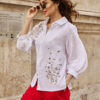 Елегантна блуза біла з вишивкою | 82408 Елегантна блуза біла з вишивкою | 82408