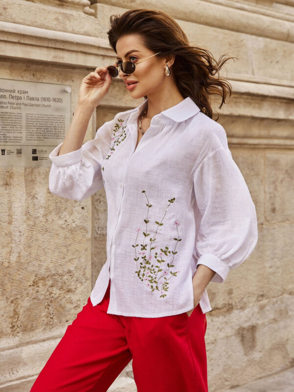 Елегантна блуза біла з вишивкою | 82408