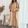 Лляна довга сукня-сорочка бежева оверсайз | 83023 Лляна довга сукня-сорочка бежева оверсайз | 83023