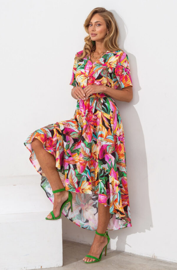 Cукня рожева з розкльошеною спідницею | 82388