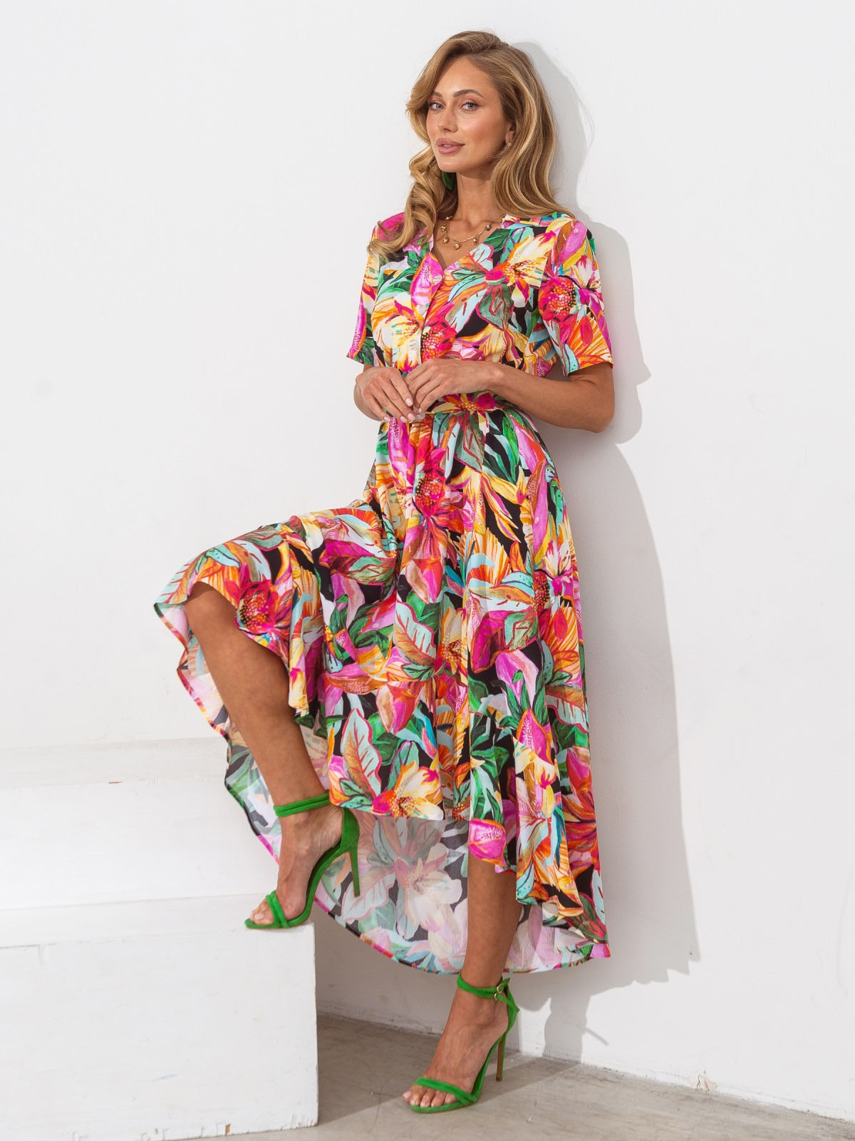 Cукня рожева з розкльошеною спідницею | 82388 Cукня рожева з розкльошеною спідницею | 82388